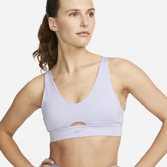 Nike Women's Dri-FIT Indy V-Neck Plunge Cutout Low Sports Bra - Large - Picture 1 of 3